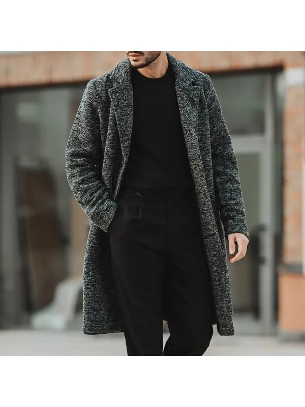 Street Solid Color Mid-length Coat - Ootdmw.com 