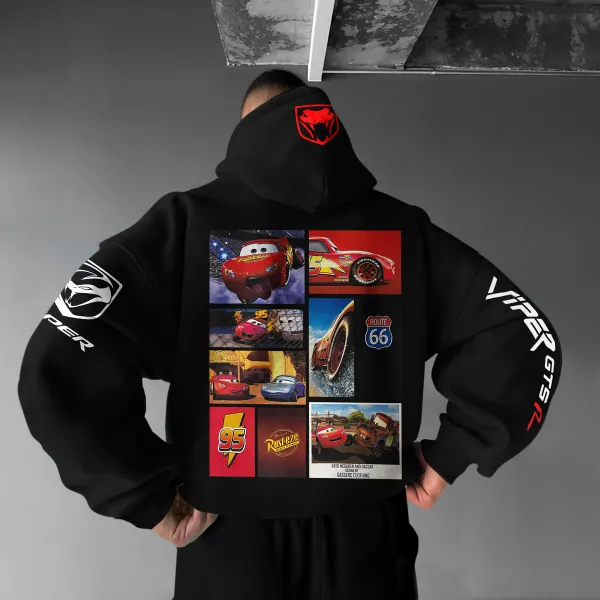 Oversize Sports Car Lightning McQueen Hoodie - Cotosen.com