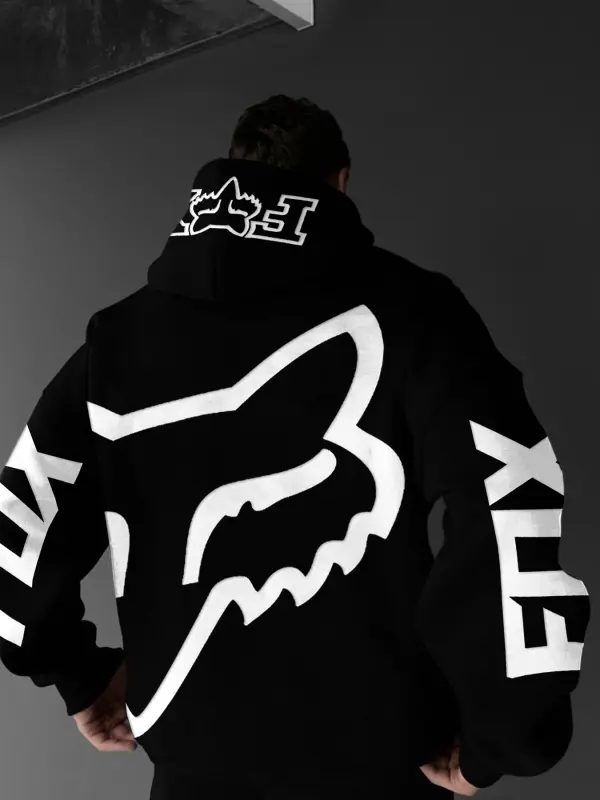Oversize Racing Print Hoodie - Wantbright.com 