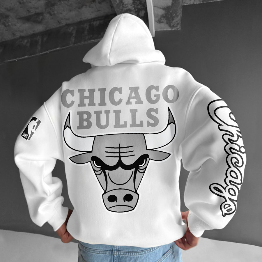 

Oversized Street Style Basketball Print Hoodie