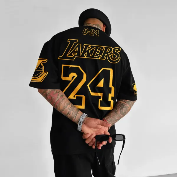 Oversized Street Style Basketball Print T-shirt - Cotosen.com