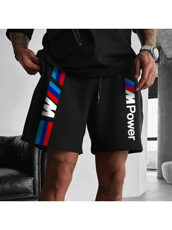 Oversized Racing Power Print Shorts - Anrider.com 