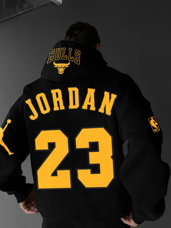 Oversized Street Style Basketball Print Hoodie Chicago 23 Hoodie Only $35.99 - Menbarn.com 