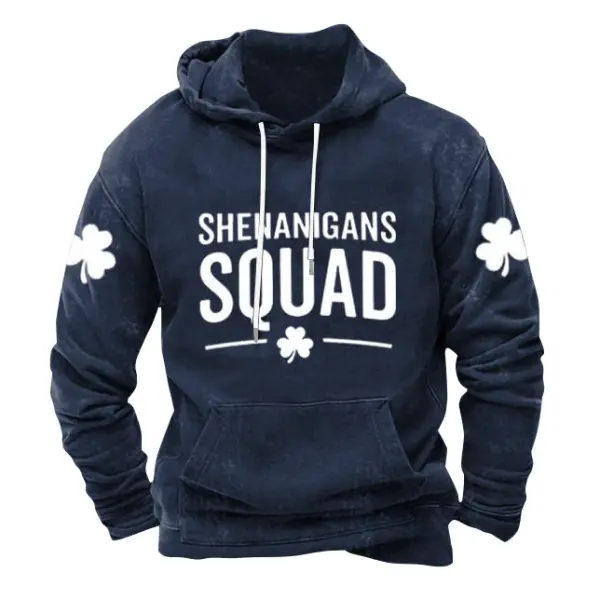 Men's Hoodie Shenanigans Squad St. Patrick's Day Lucky You Shamrock Long Sleeve Daily Tops - Anurvogel.com 