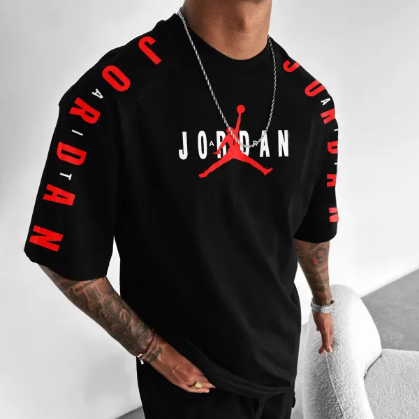 Oversized Street Style Basketball Print Tee - Rabclub.com 