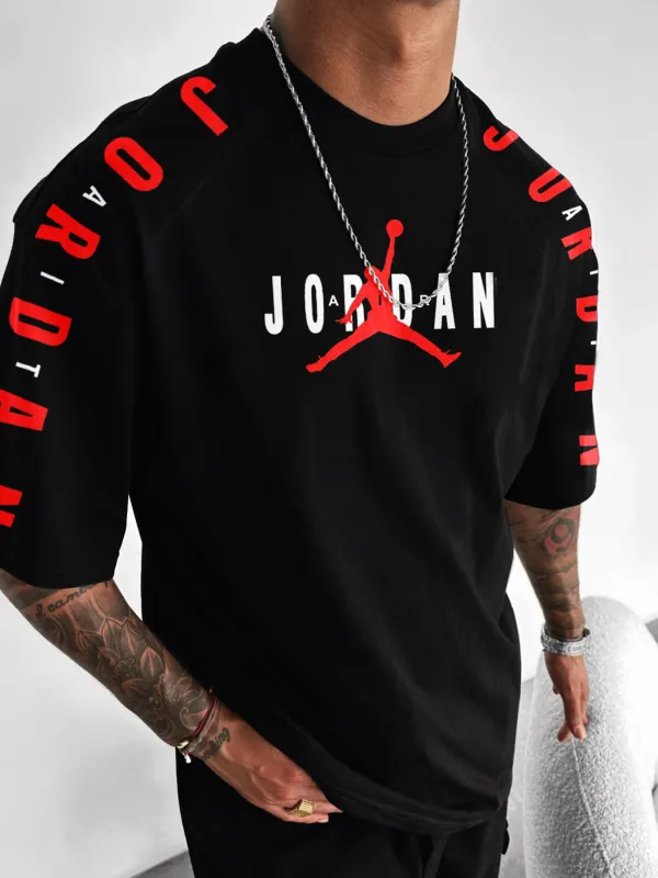 Men's Jordan Oversized Street Style Print T-shirts - Wantbright.com 