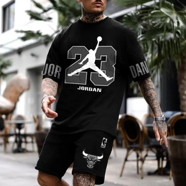 Men's JD Chicago Basketball Printed Jersey Sports Shorts Suit - Trisunshine.com 