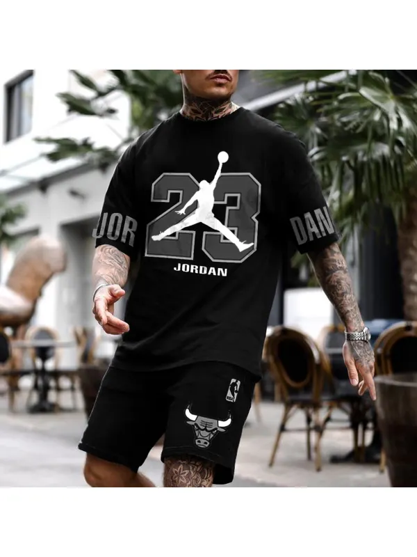 Men's JD Chicago Basketball Printed Jersey Sports Shorts Suit - Ootdmw.com 
