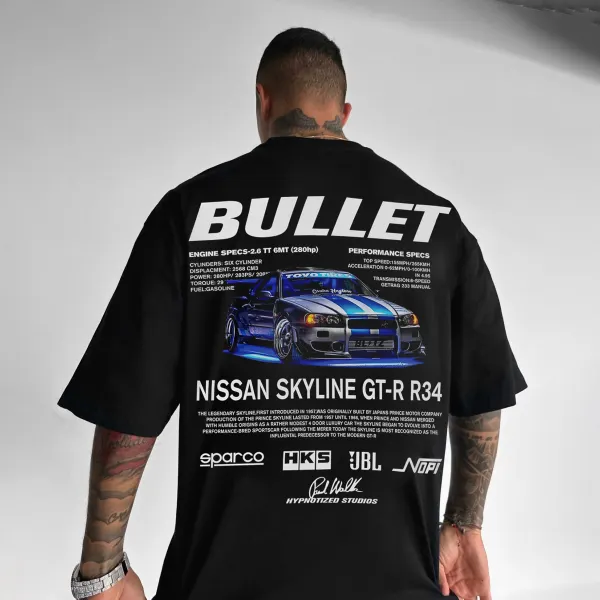 Unisex Casual Bullet GT-R R34 Racing Print T-Shirt - Trisunshine.com 