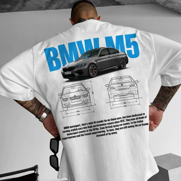 Unisex Casual M5 Sports Car Print T-Shirt - Trisunshine.com 
