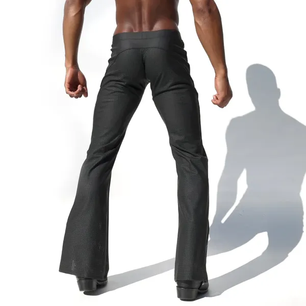 Men's Mesh Slim Fit Flared Pants - Trisunshine.com 