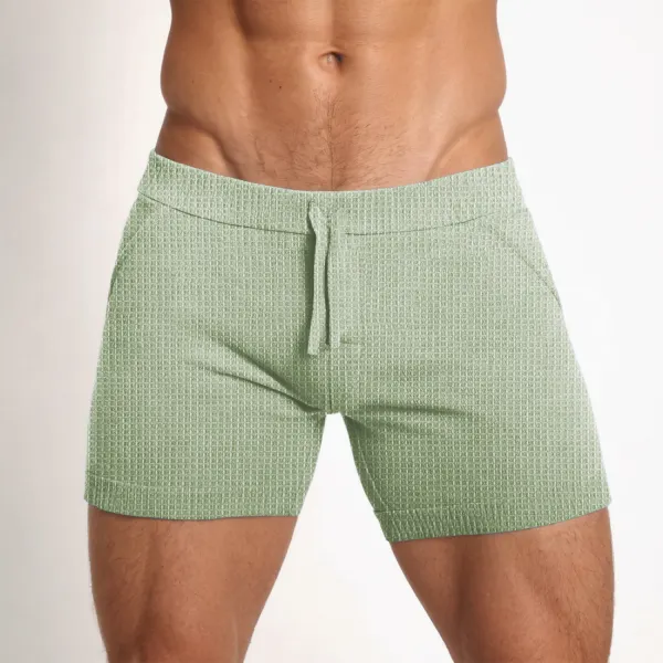 Men's Solid Color Tight Lace-up Shorts - Salolist.com 