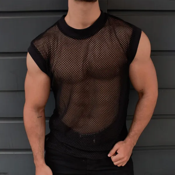 Men's See-through Mesh Casual Sleeveless Tank Top - Trisunshine.com 