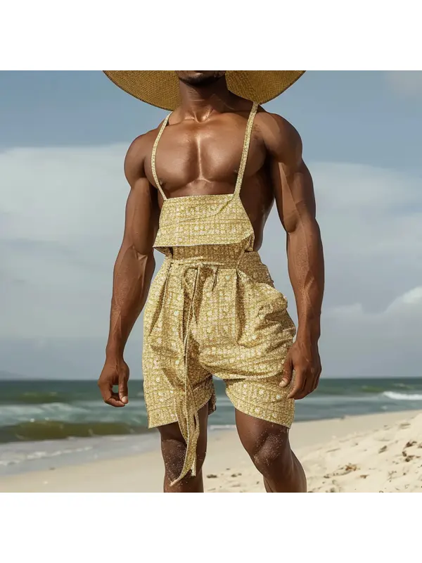 Men's Vacation Seaside Surfing Cotton And Linen Shorts - Ininrubyclub.com 