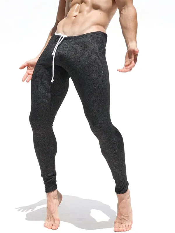 Men's Casual Stretch Rib Knit Trousers - Sunshinetip.com 