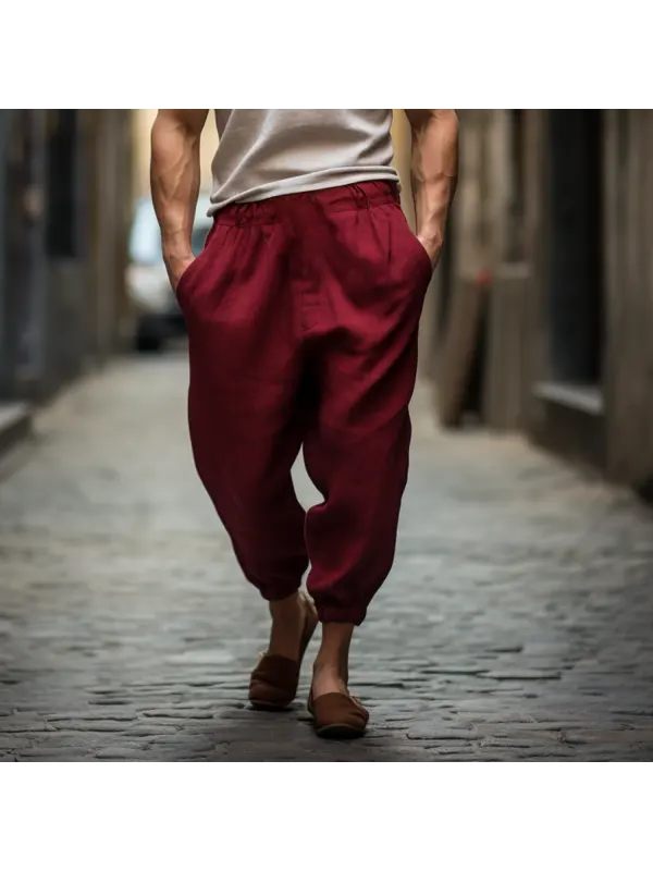 Men's Casual Linen Trousers - Ininrubyclub.com 