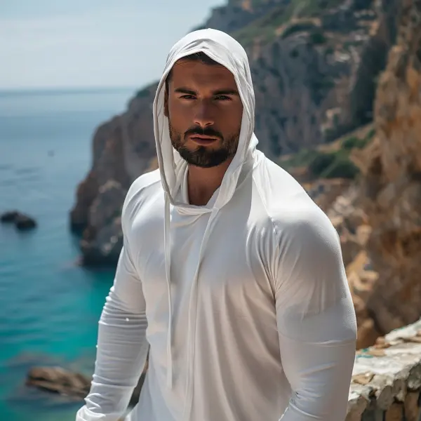 Men's Casual Slim Modal Hooded Long Sleeve T-Shirt - Trisunshine.com 