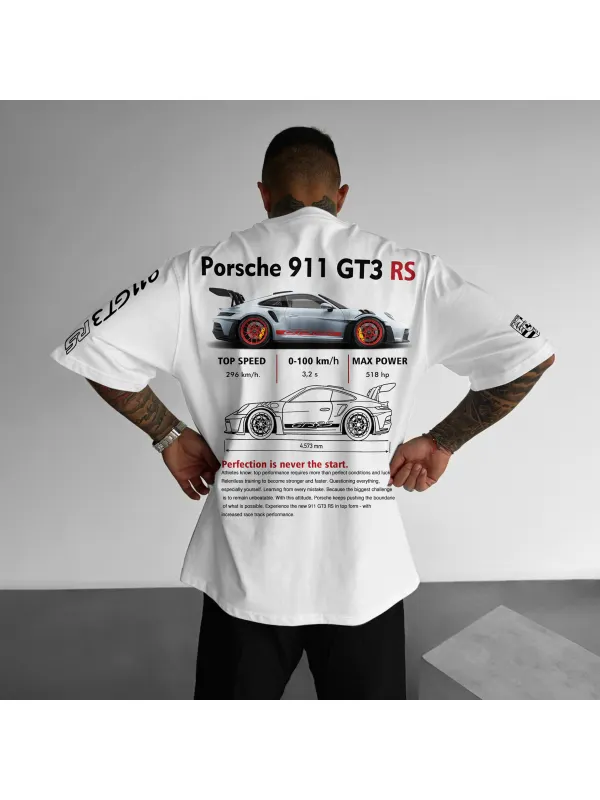 Oversize Sports Car 911 GT3RS T-shirt - Aptkoi.com 