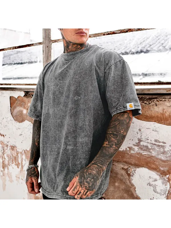 Unisex Washed Distressed Casual T-shirt - Aptkoi.com 