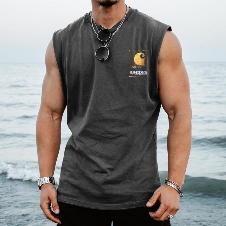

Vintage Print Minimalist Men's Tank Top