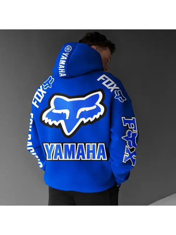 Oversize Racing Print Hoodie - Aptkoi.com 