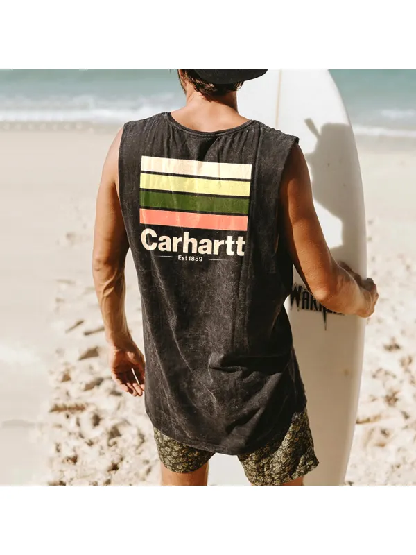 Men's Casual Retro Printed Surf Vest - Ootdmw.com 