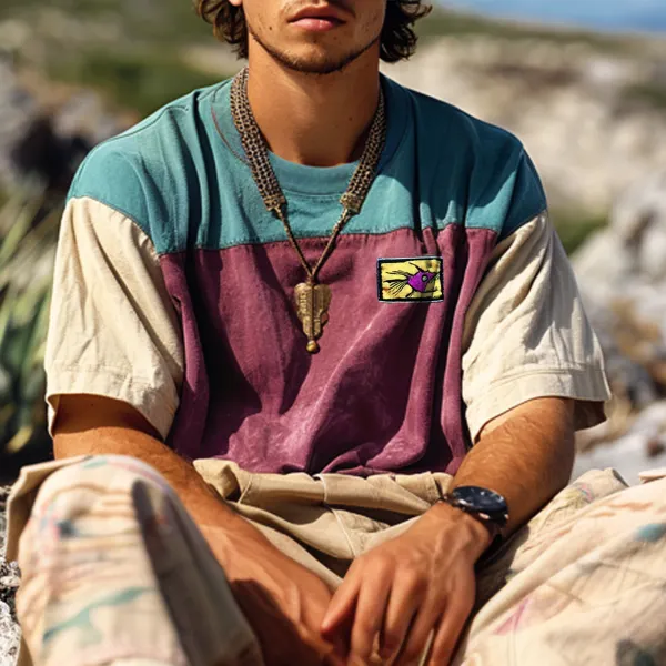 Unisex Retro Colorblock Surf Wear T-shirt - Cotosen.com