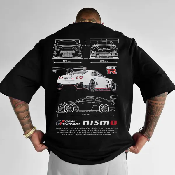Oversize Sports Car Print Tee - Zivinfo.com 