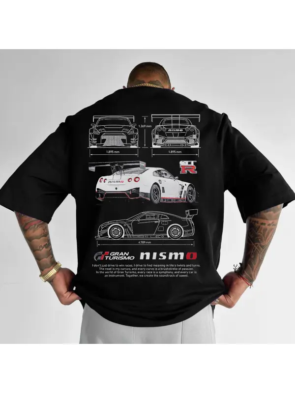 Oversize Sports Car Print Tee - Ootdmw.com 