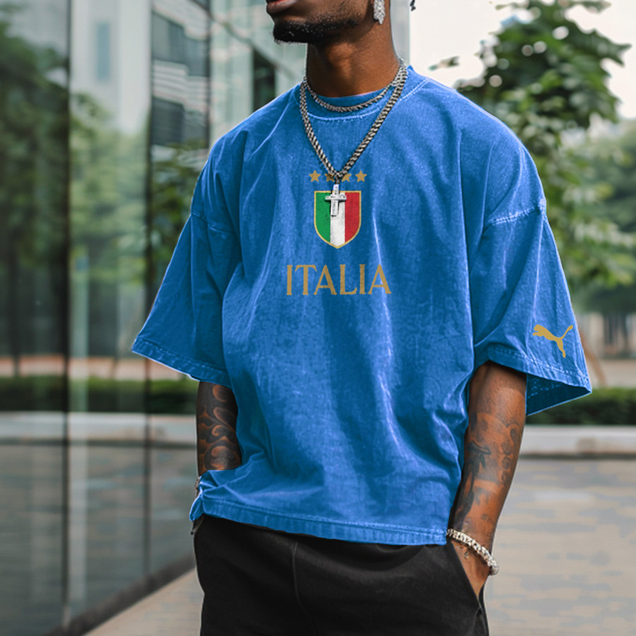 

Unisex Vintage Italian Football Printed T-shirt