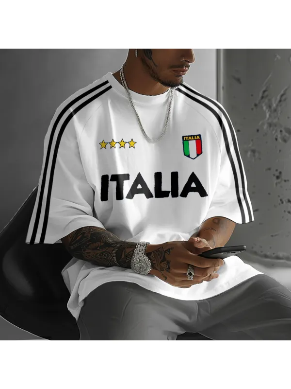 Unisex Italian Football Y2K Oversized T-shirt - Ootdmw.com 