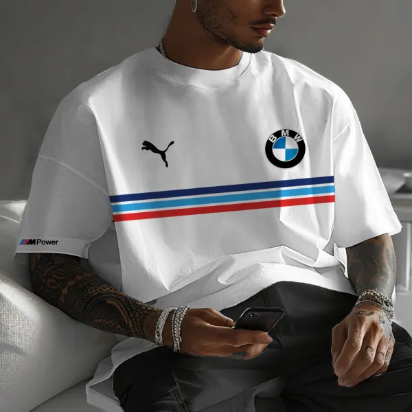 Unisex Racing Car BMW Printed Oversized T-shirt - Elementnice.com 