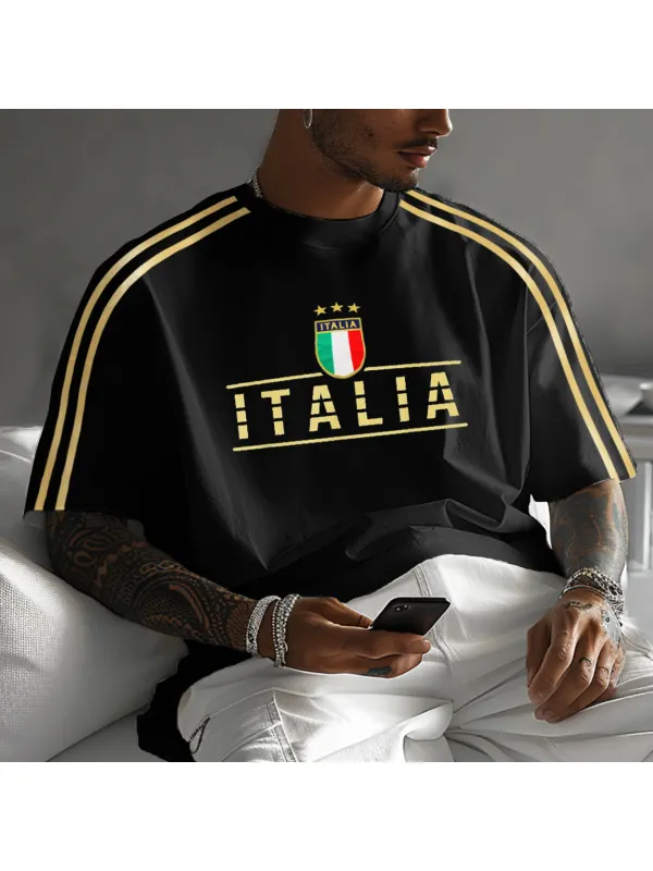 Unisex Vintage Italian Football Sports Y2K Oversized T-shirt - Ootdmw.com 