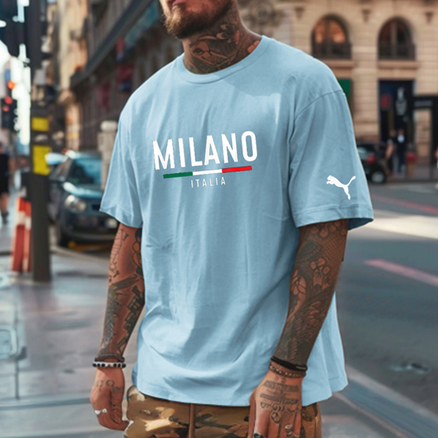 

Unisex Vintage Italian Football Casual Printed T-shirt