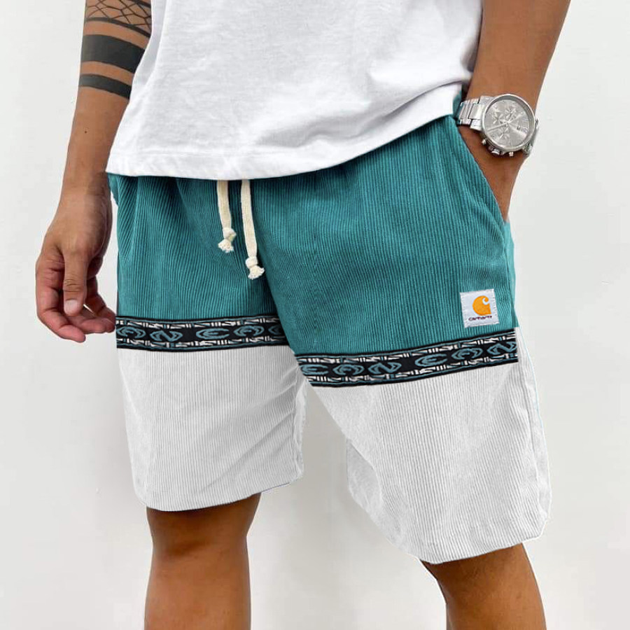 

Carhartt Corduroy Surf Shorts Unisex Street Contrasting Patchwork Retro Skateboard Shorts