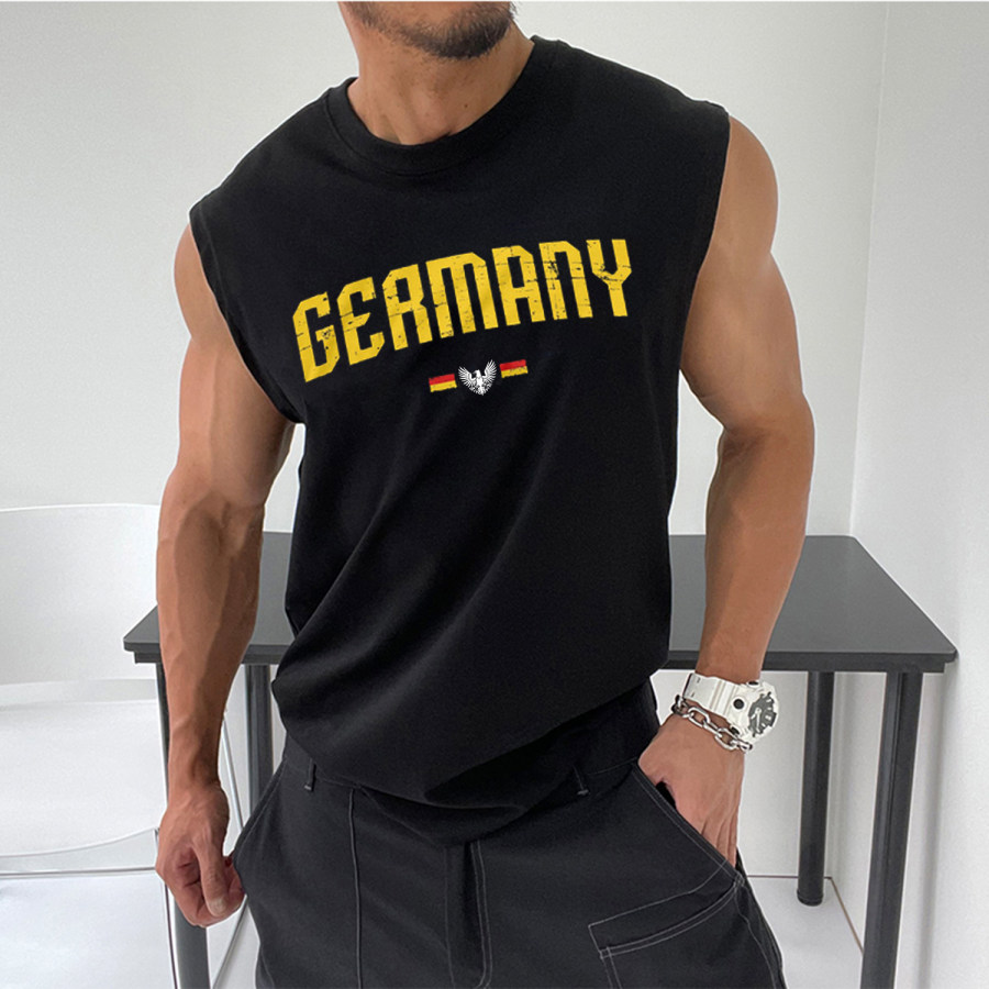 

German Printed Loose Fitness Vest