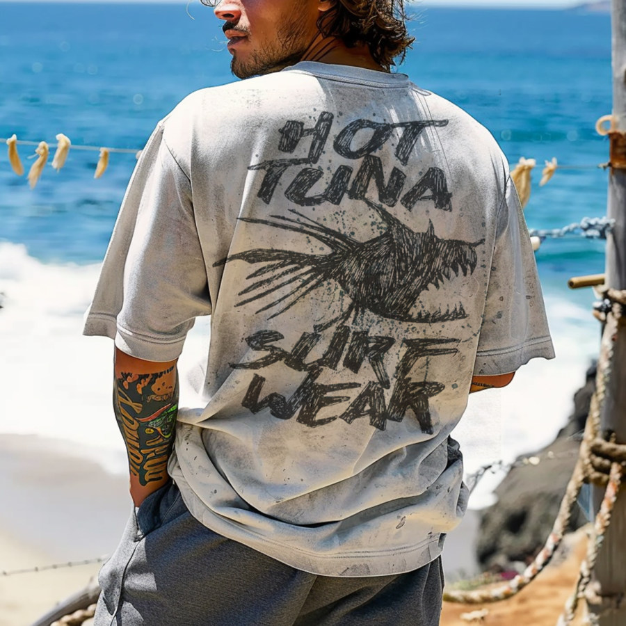 

Men's Retro Letter Printing Oversized T-shirt