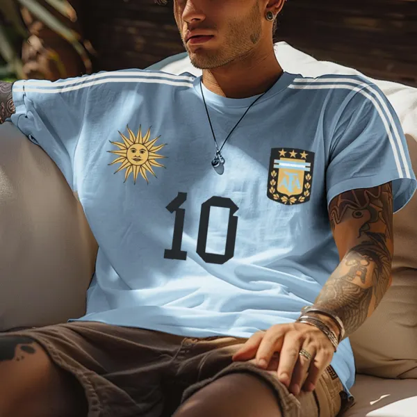 Unisex Vintage Argentina Football Oversized Y2k T-shirt - Wayrates.com 