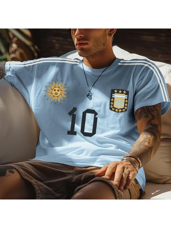 Unisex Vintage Argentina Football Oversized Y2k T-shirt - Anrider.com 