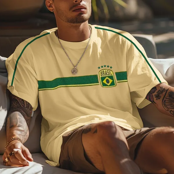 Unisex Vintage Brazil Y2k Football Oversized T-shirt - Wayrates.com 