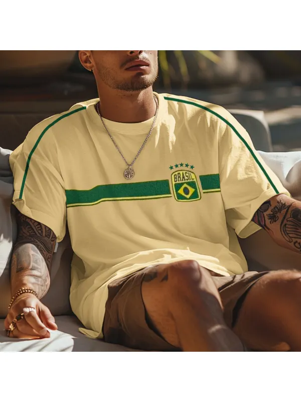 Unisex Vintage Brazil Y2k Football Oversized T-shirt - Anrider.com 