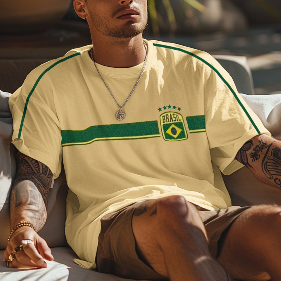 

Unisex Vintage Brazil Y2k Football Oversized T-shirt