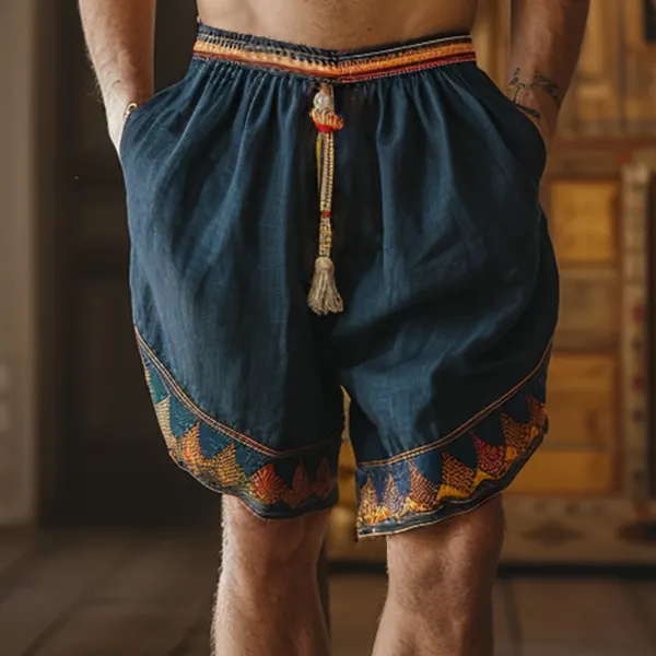 Men's Bohemian Casual Linen Shorts - Yiyistories.com 