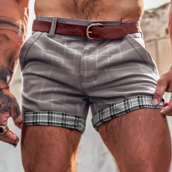 Men's Holiday Plaid Casual Hot Shorts - Fineyoyo.com 
