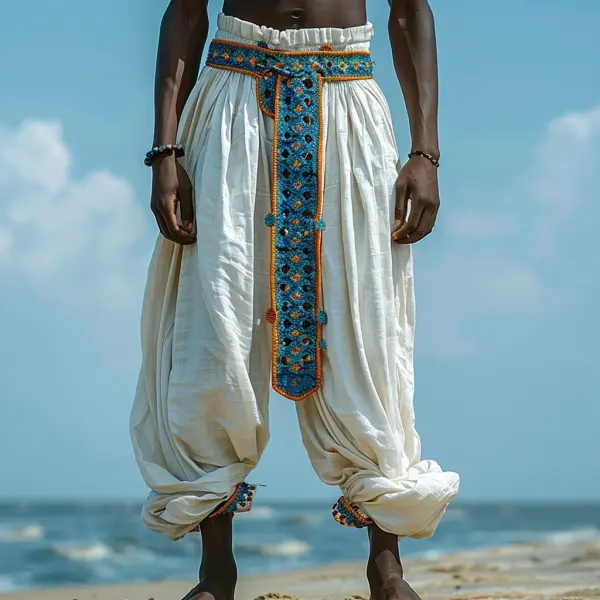 Retro Loose Breathable Linen Men's Ethnic Style Linen Casual Pants - Albionstyle.com 