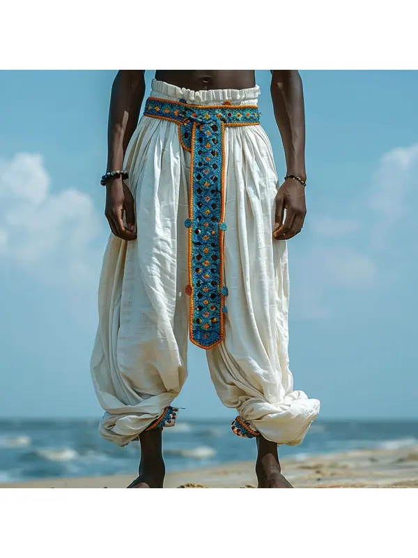 Retro Loose Breathable Linen Men's Ethnic Style Linen Casual Pants - Fithuge.com 