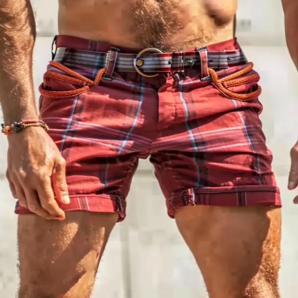Men's Holiday Plaid Casual Hot Shorts - Menilyshop.com 