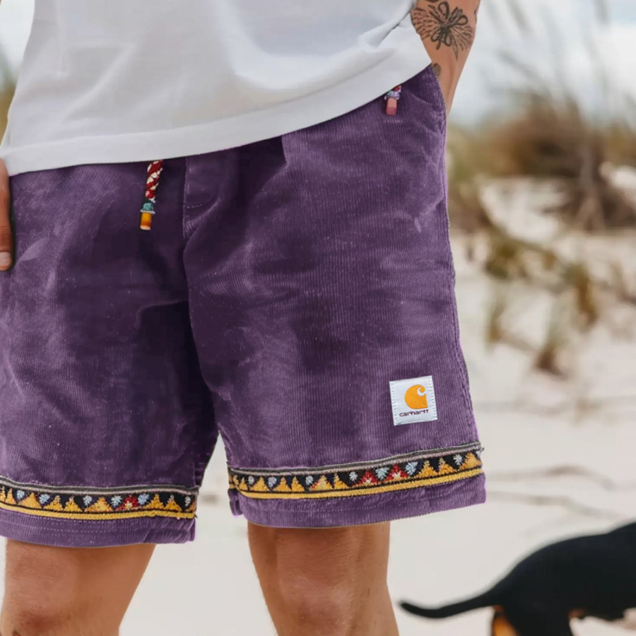 

Corduroy Surf Shorts Unisex Street Retro Skateboard Shorts