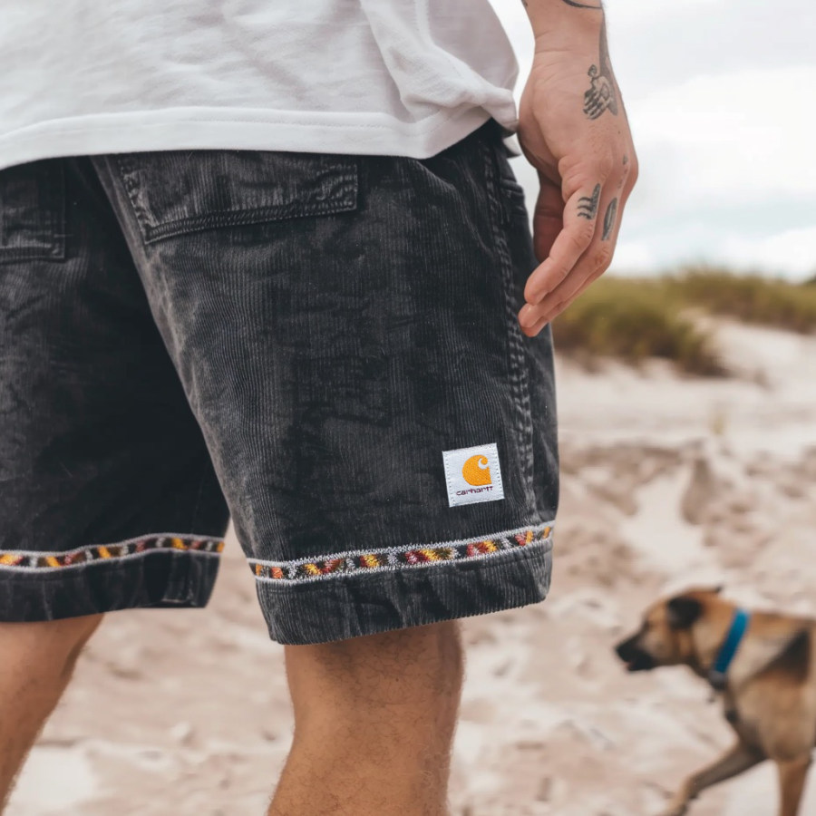 

Corduroy Surf Shorts Unisex Street Retro Skateboard Shorts