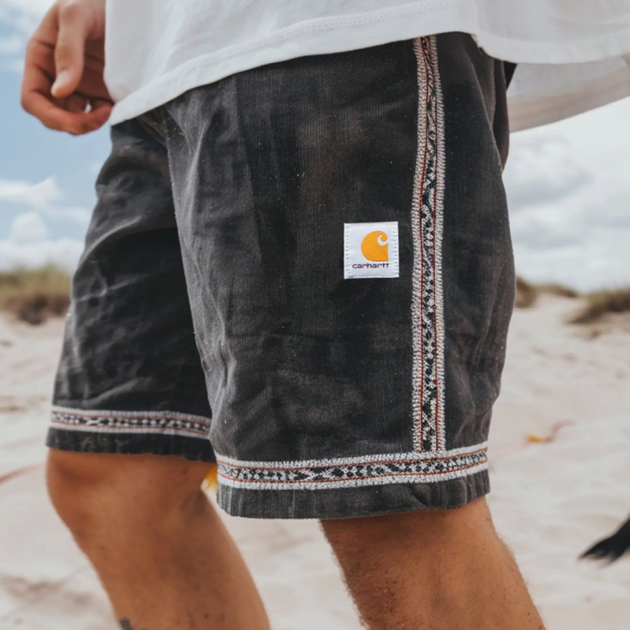 

Corduroy 'Carhartt' Surf Shorts Unisex Street Retro Skateboard Shorts